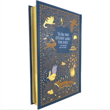 Load image into Gallery viewer, Aesop's Fables Leather Bound Book Clock - The Clock Library