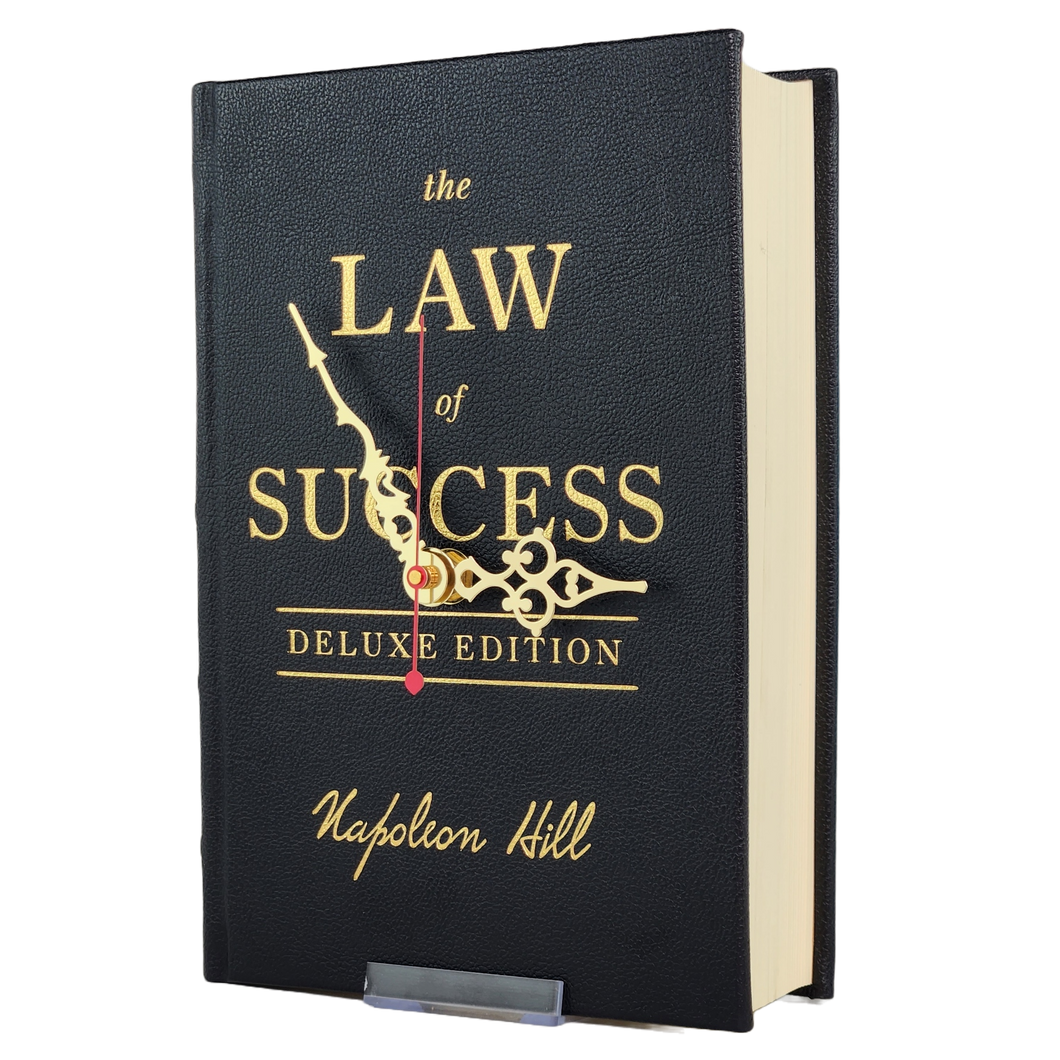 The Law of Success by Napoleon Hill Book Clock