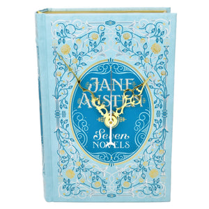 Jane Austen Seven Novels Leather Bound Book Clock - The Clock Library