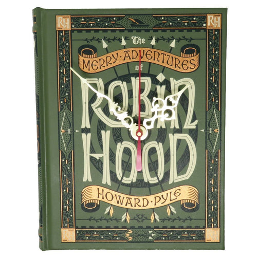 Robin Hood Leather Bound Book Clock - The Clock Library